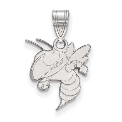 Sterlingsilber Rhodiniert Logoart Georgia Institut Of Technologie Gelb Jacke Mittel Anhänger
