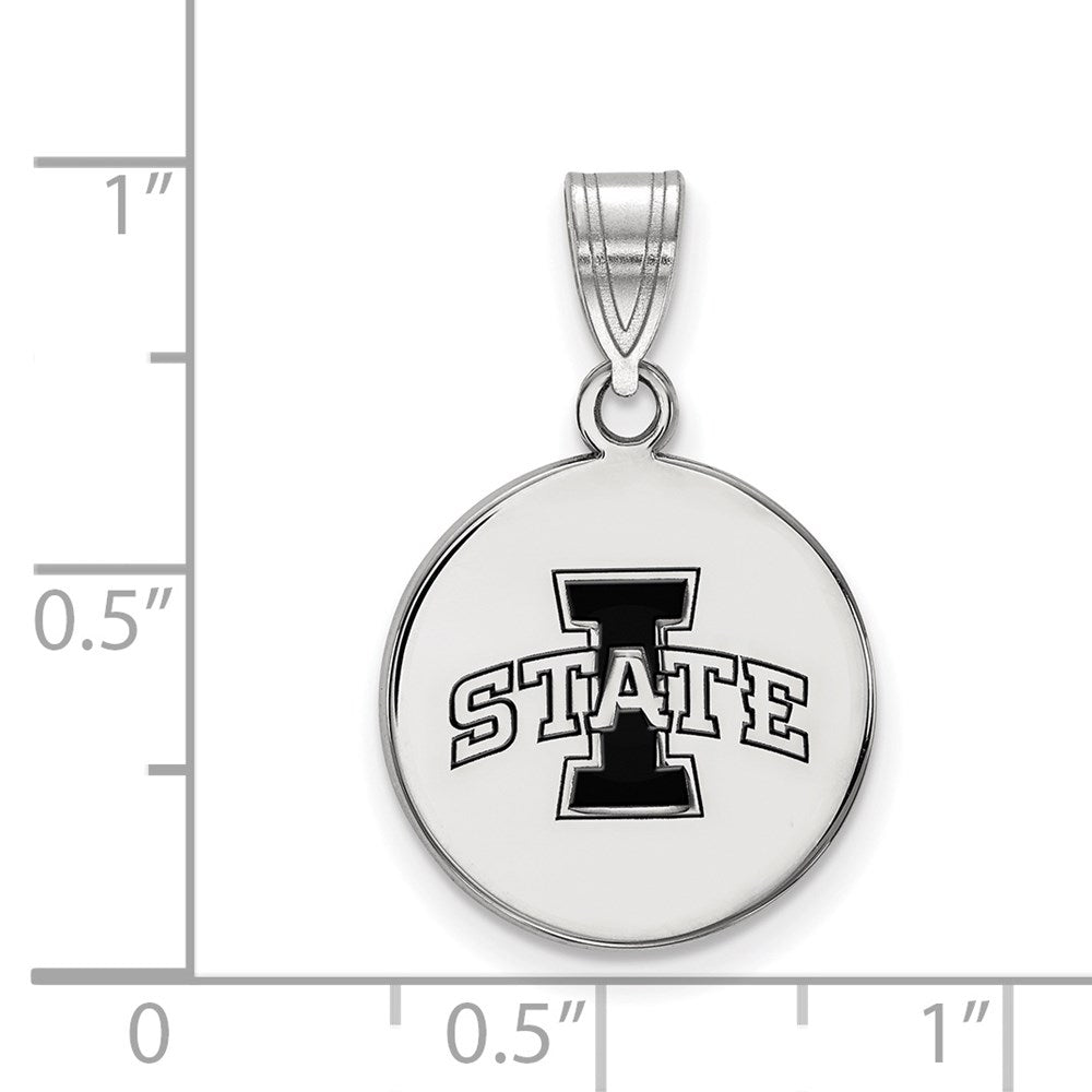Sterlingsilber Rhodiniert Logoart Iowa State University Mittel Emailliert Plättchen Anhänger