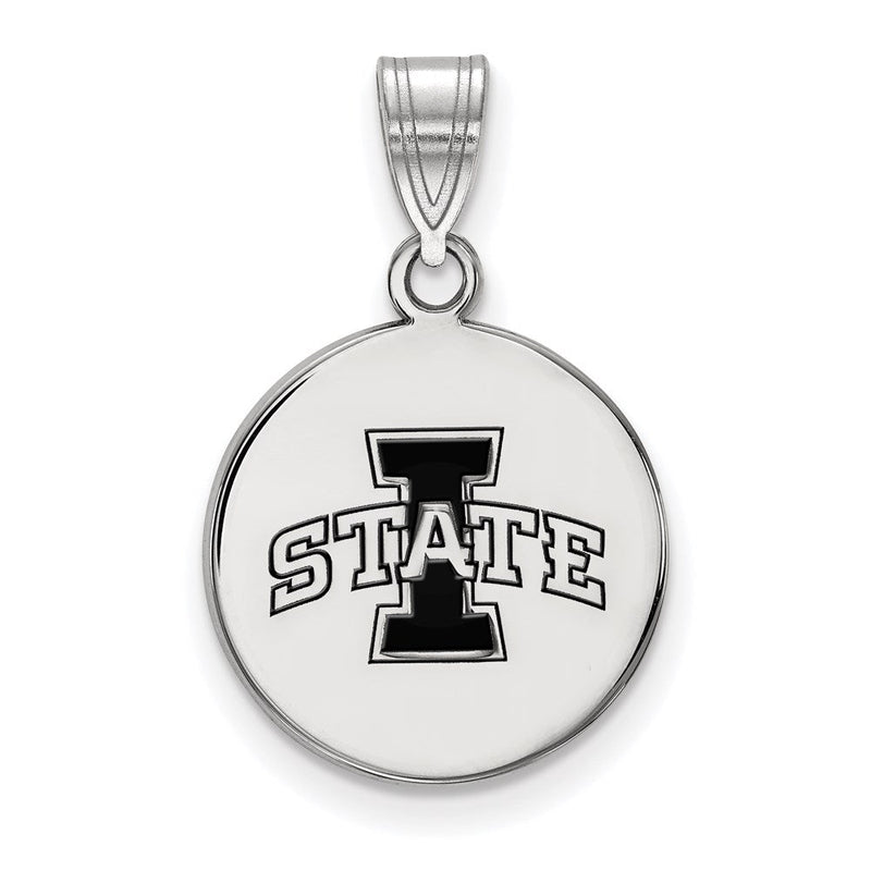 Sterlingsilber Rhodiniert Logoart Iowa State University Mittel Emailliert Plättchen Anhänger