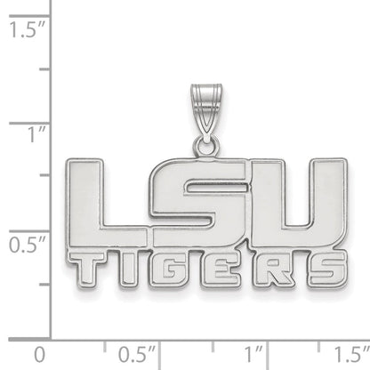 10K Weißgold Logoart Louisiana State University L S U Tigers Mittel Anhänger