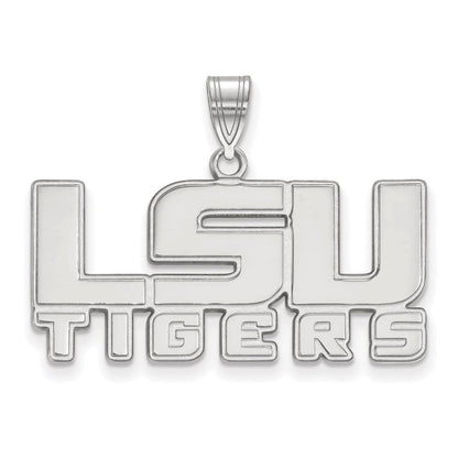 Sterlingsilber Rhodiniert Logoart Louisiana State University L S U Tigers Mittel Anhänger