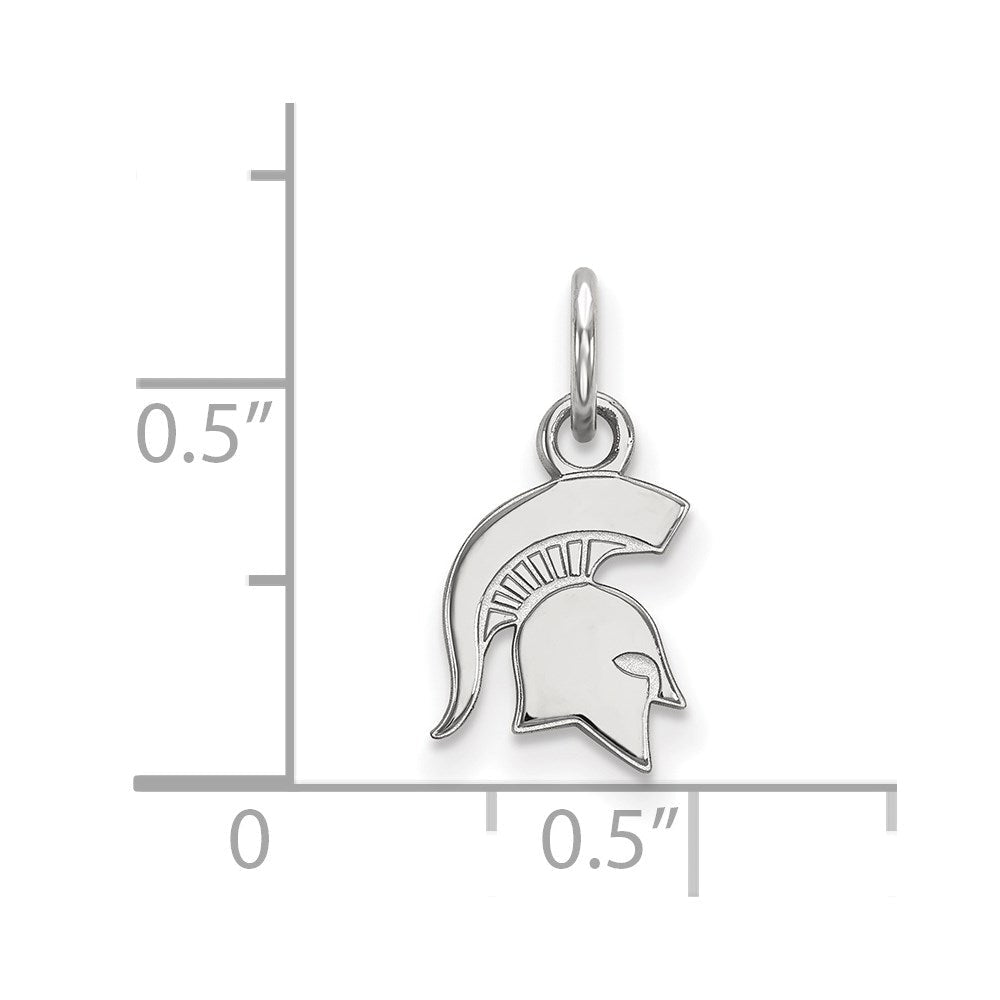 Sterlingsilber Rhodiniert Logoart Michigan State University Spartan Extra Klein Anhänger