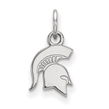 Sterlingsilber Rhodiniert Logoart Michigan State University Spartan Extra Klein Anhänger