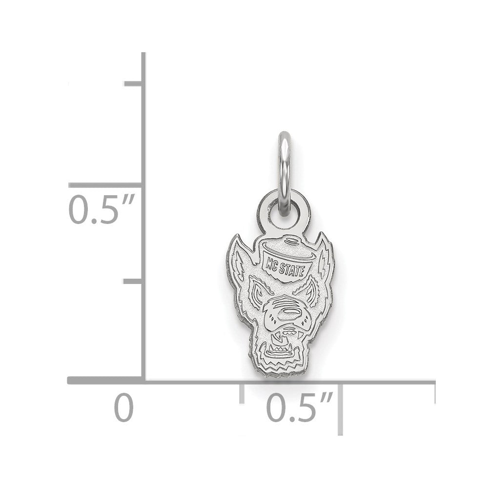Sterlingsilber Rhodiniert Logoart North Carolina State University Wolf Extra Klein Anhänger