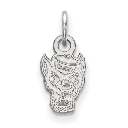 10K Weißgold Logoart North Carolina State University Wolf Extra Klein Anhänger