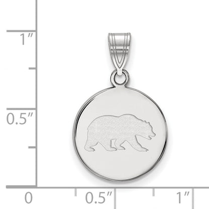 Sterlingsilber Rhodiniert Logoart University Of California Berkeley Bär Mittel Plättchen Anhänger