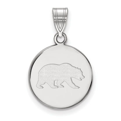 10K Weißgold Logoart University Of California Berkeley Bär Mittel Plättchen Anhänger