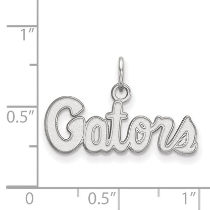 Sterlingsilber Rhodiniert Logoart University Of Florida Gators Schreibschrift Extra Klein Anhänger