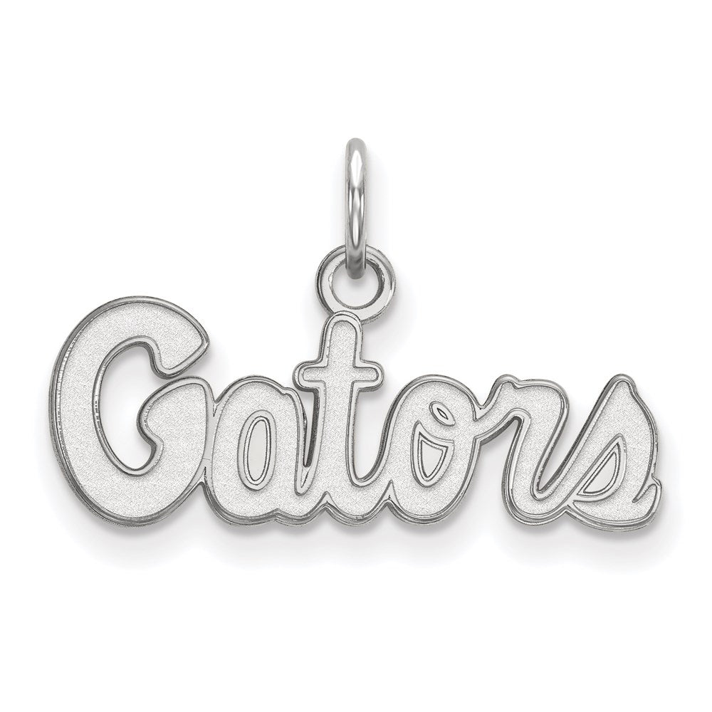 10K Weißgold Logoart University Of Florida Gators Schreibschrift Extra Klein Anhänger
