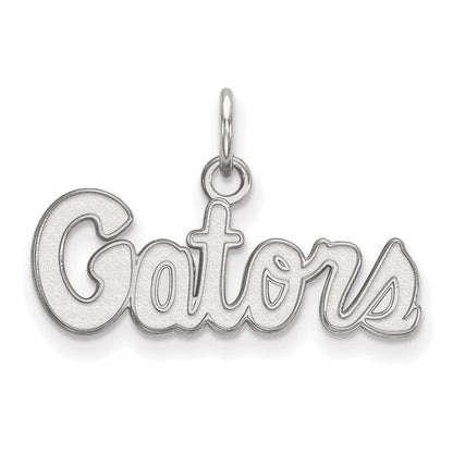 10K Weißgold Logoart University Of Florida Gators Schreibschrift Extra Klein Anhänger