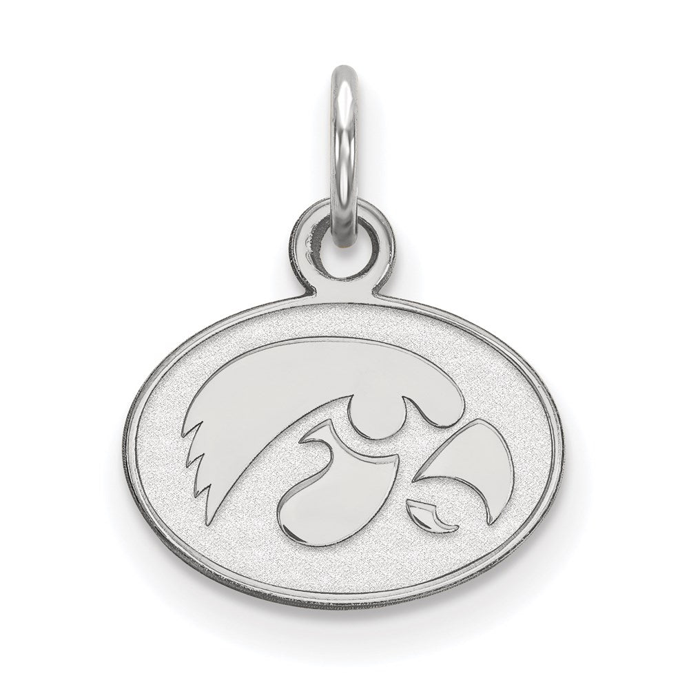 Sterlingsilber Rhodiniert Logoart University Of Iowa Hawk Extra Klein Oval Anhänger