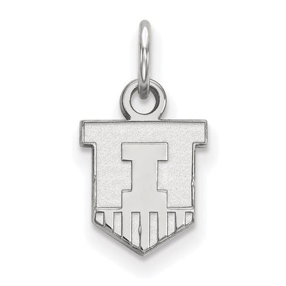 Sterlingsilber Rhodiniert Logoart University Of Illinois Victory Abzeichen Extra Klein Anhänger