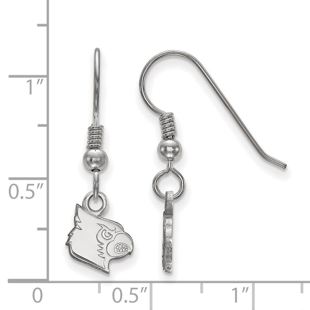 Sterlingsilber Rhodiniert Logoart University Of Louisville Cardinal Extra Klein Hängend Draht Ohrringe