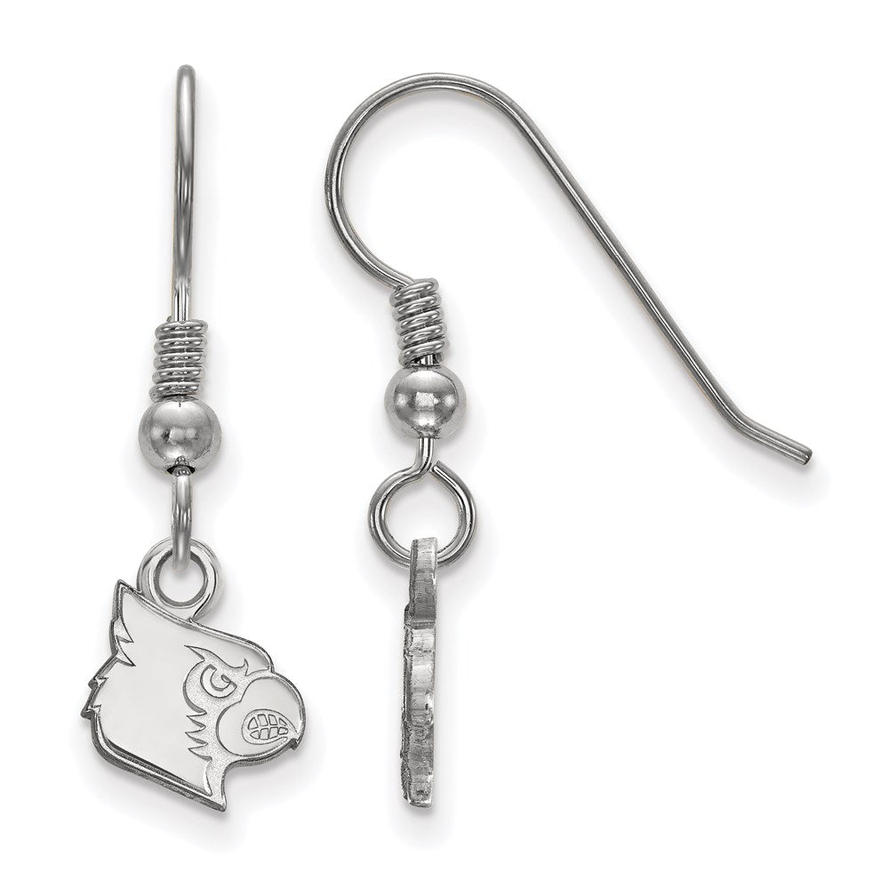 Sterlingsilber Rhodiniert Logoart University Of Louisville Cardinal Extra Klein Hängend Draht Ohrringe