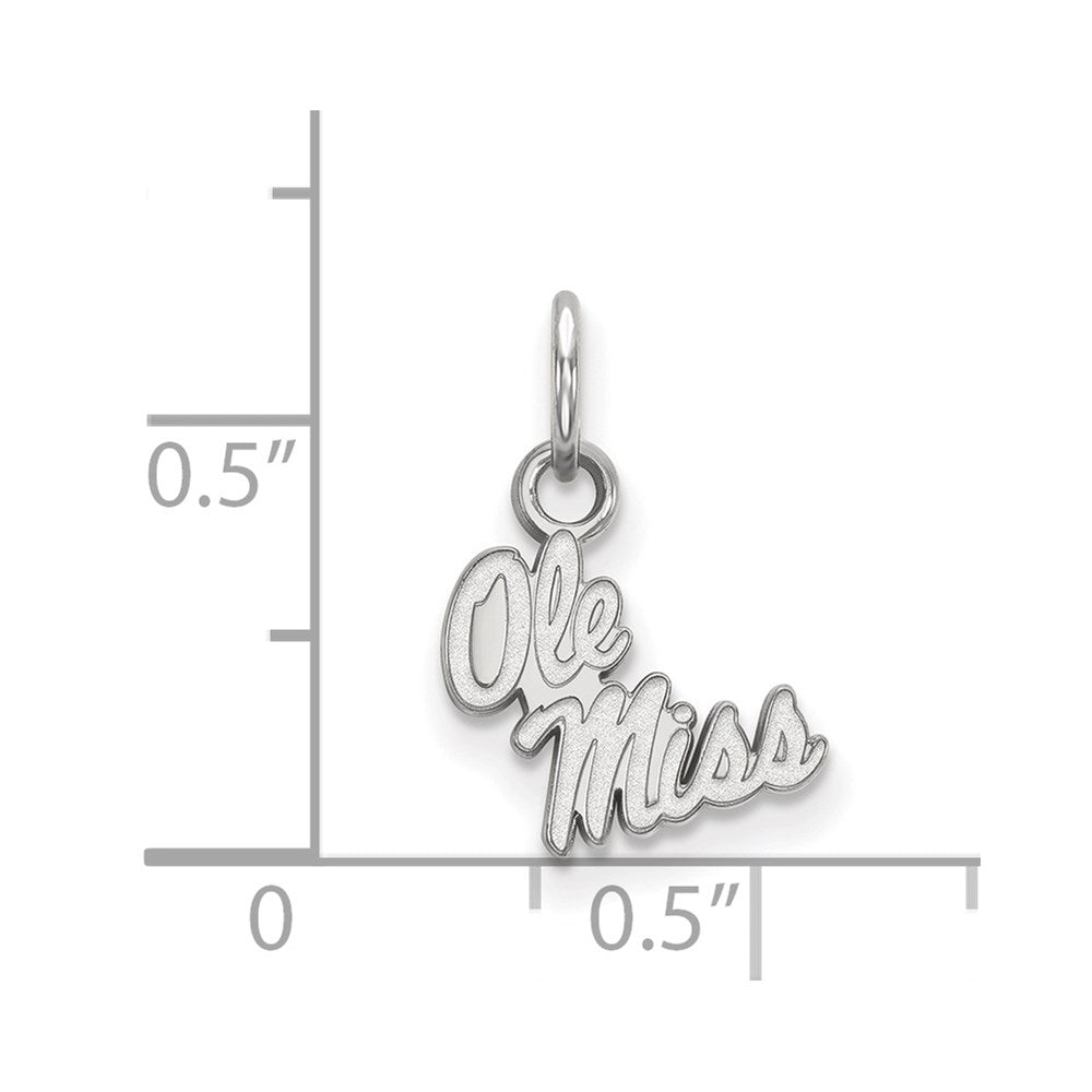 10K Weißgold Logoart University Of Mississippi Ole Miss Extra Klein Anhänger