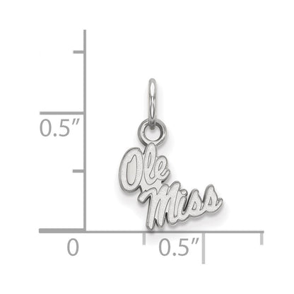 10K Weißgold Logoart University Of Mississippi Ole Miss Extra Klein Anhänger