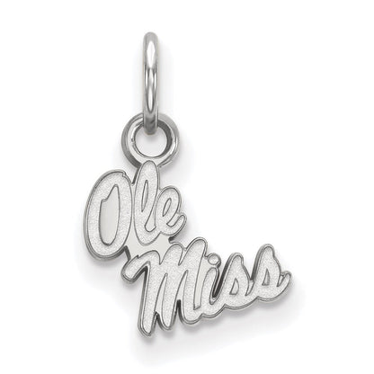 10K Weißgold Logoart University Of Mississippi Ole Miss Extra Klein Anhänger