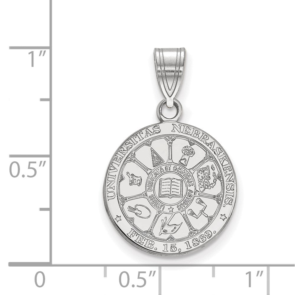 Sterlingsilber Rhodiniert Logoart University Of Nebraska Mittel Wappen Anhänger