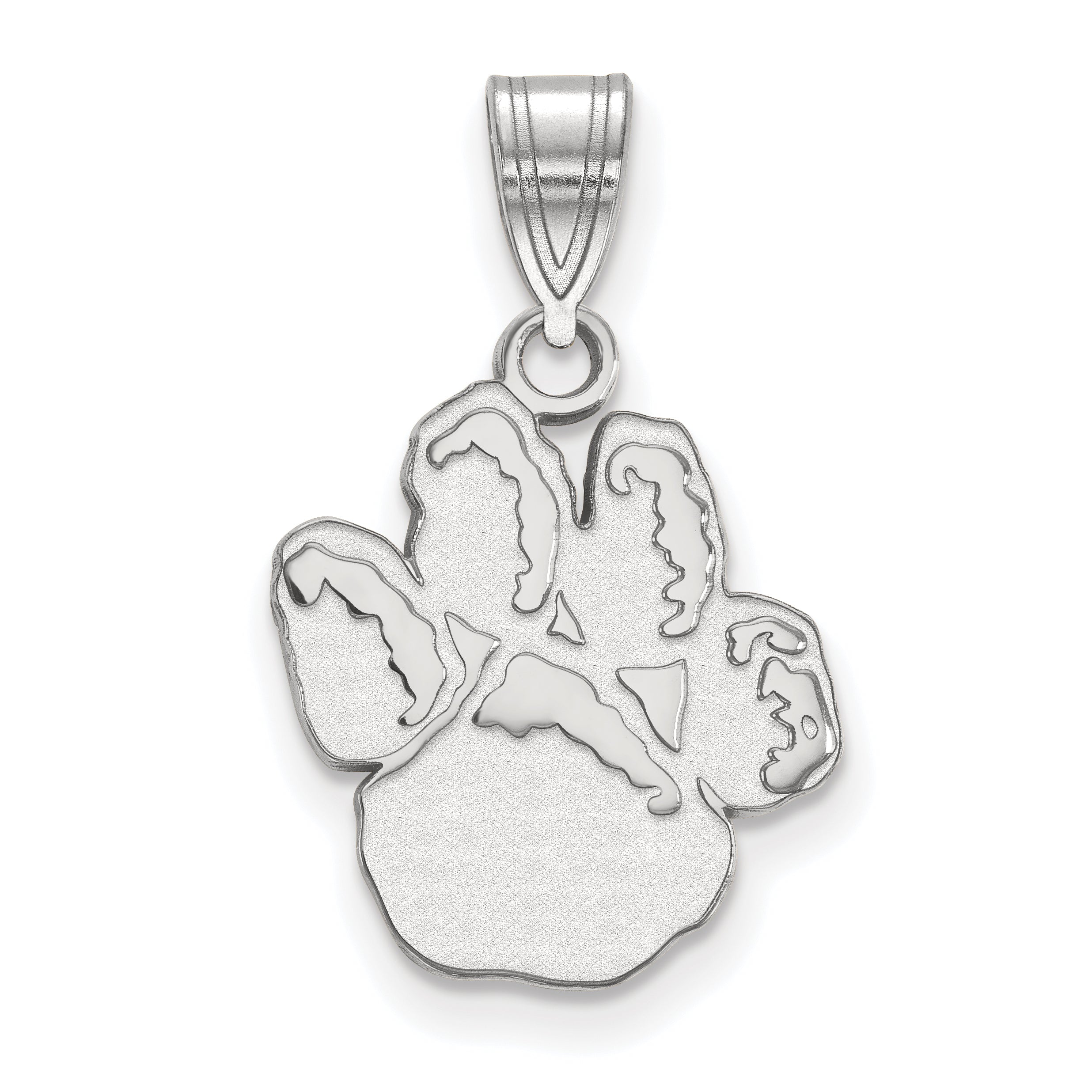 Sterlingsilber Rhodiniert Logoart University Of Pittsburgh Panther Paw Mittel Anhänger