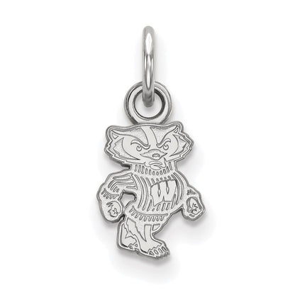 10K Weißgold Logoart University Of Wisconsin Badger Extra Klein Anhänger