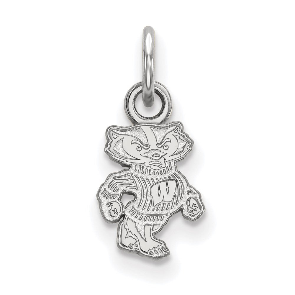 Sterlingsilber Rhodiniert Logoart University Of Wisconsin Badger Extra Klein Anhänger