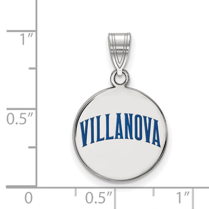 Sterlingsilber Rhodiniert Logoart Villanova University Mittel Emailliert Plättchen Anhänger