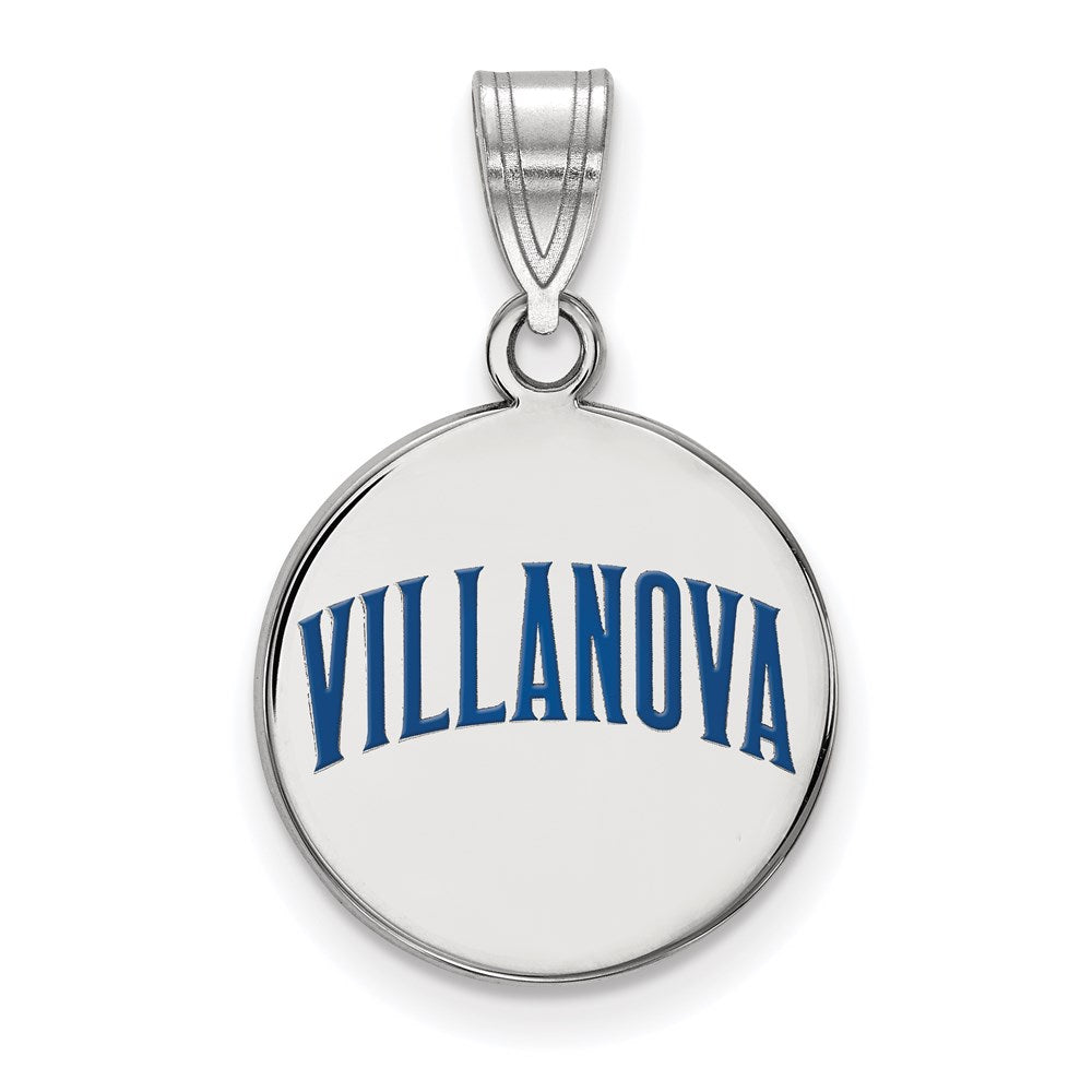 Sterlingsilber Rhodiniert Logoart Villanova University Mittel Emailliert Plättchen Anhänger