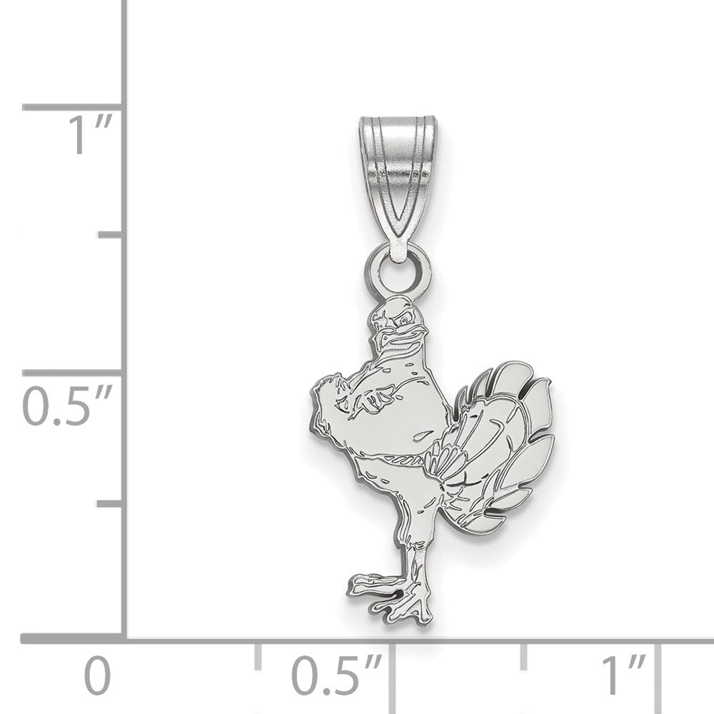 Sterlingsilber Rhodiniert Logoart Virginia Tech Hokiebird Mittel Anhänger