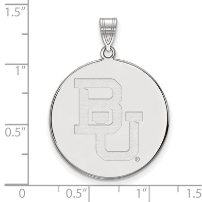 Sterlingsilber Rhodiniert Logoart Baylor University Bears Extra Groß Plättchen Anhänger