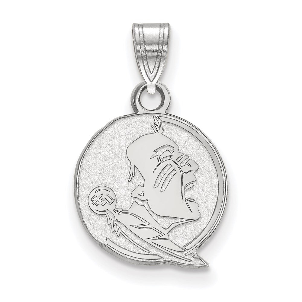 14K Weißgold Logoart Florida State University Seminole Klein Anhänger