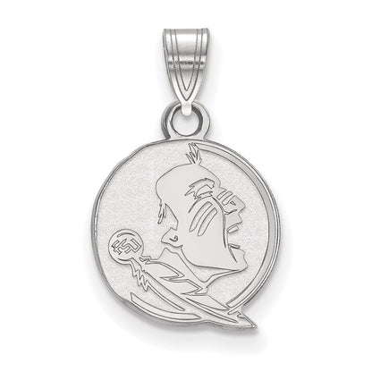 14K Weißgold Logoart Florida State University Seminole Klein Anhänger