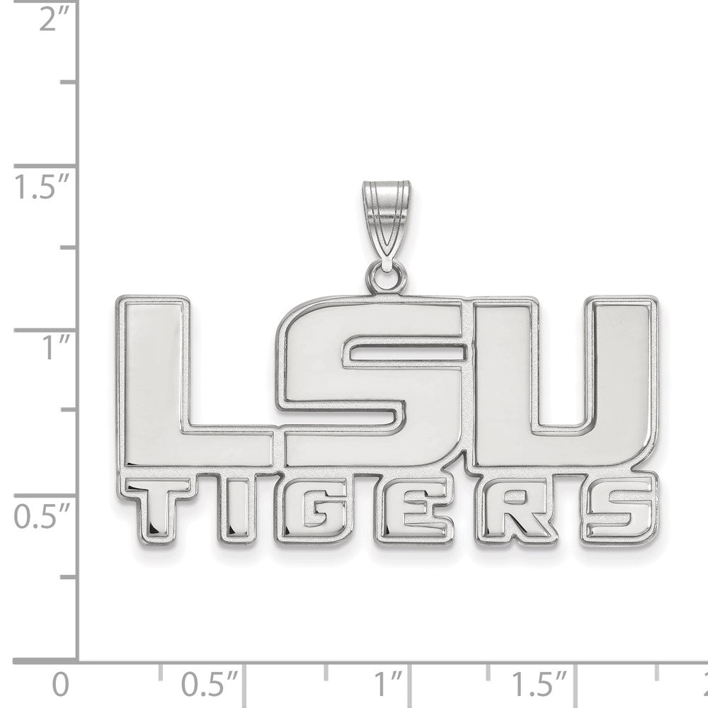 Sterlingsilber Rhodiniert Logoart Louisiana State University L S U Tigers Groß Anhänger
