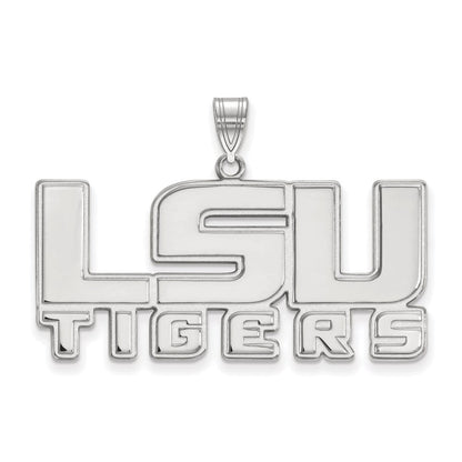 Sterlingsilber Rhodiniert Logoart Louisiana State University L S U Tigers Groß Anhänger