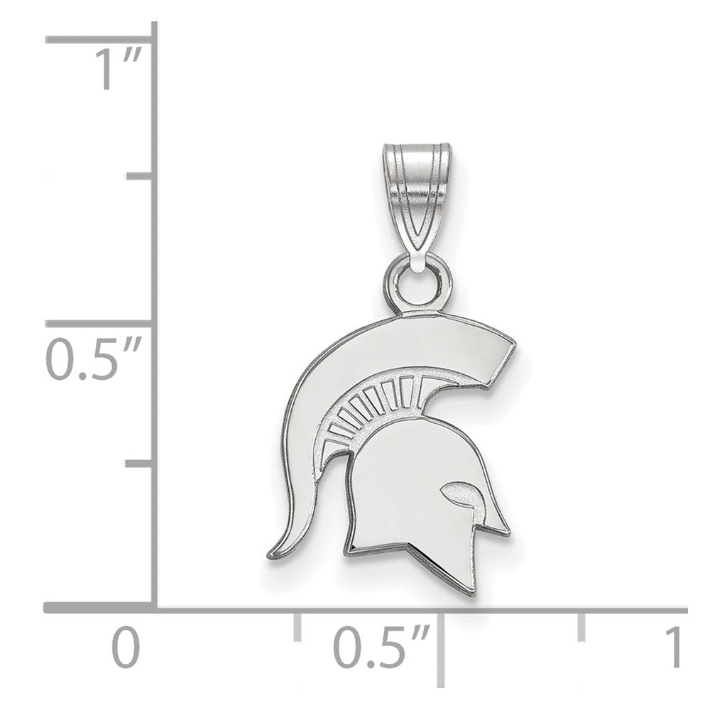 10K Weißgold Logoart Michigan State University Spartan Klein Anhänger