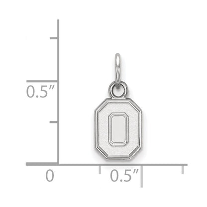 Sterlingsilber Rhodiniert Logoart The Ohio State University Buchstabe O Extra Klein Anhänger