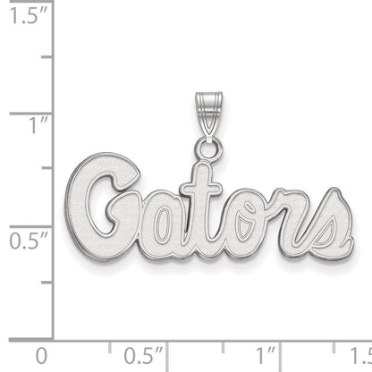 Sterlingsilber Rhodiniert Logoart University Of Florida Gators Schreibschrift Klein Anhänger