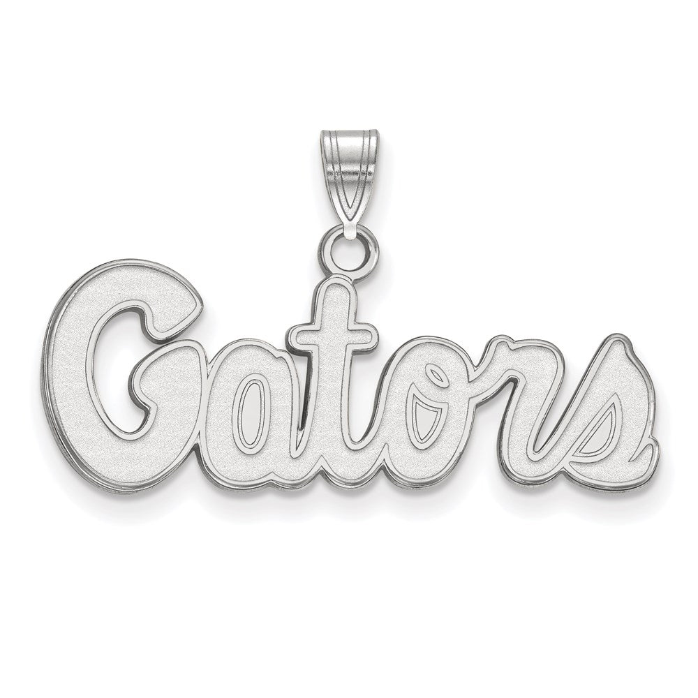 10K Weißgold Logoart University Of Florida Gators Schreibschrift Klein Anhänger