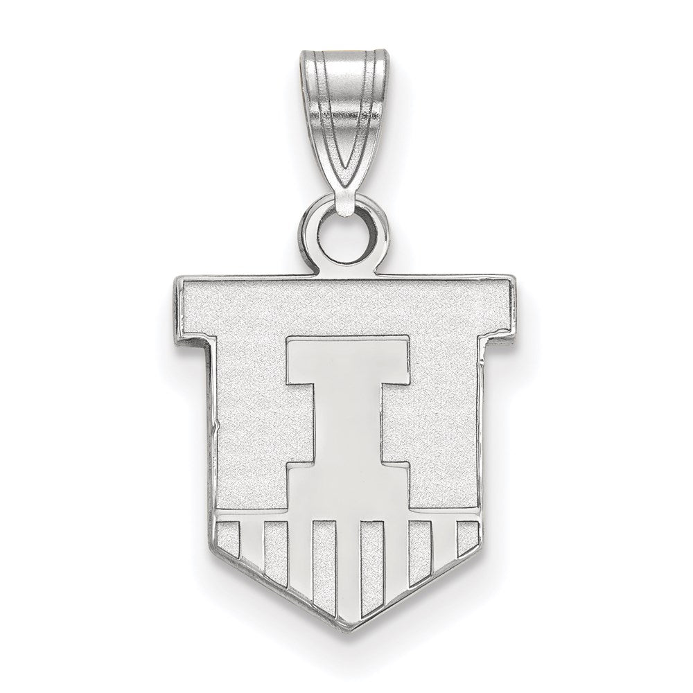 Sterlingsilber Rhodiniert Logoart University Of Illinois Victory Abzeichen Klein Anhänger