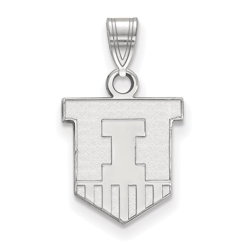 Sterlingsilber Rhodiniert Logoart University Of Illinois Victory Abzeichen Klein Anhänger