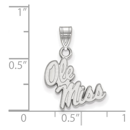 10K Weißgold Logoart University Of Mississippi Ole Miss Klein Anhänger
