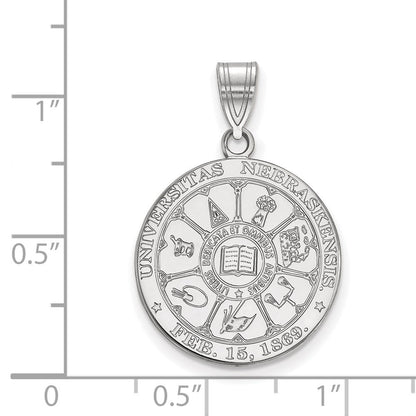 Sterlingsilber Rhodiniert Logoart University Of Nebraska Groß Wappen Anhänger