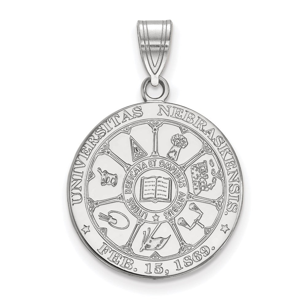 Sterlingsilber Rhodiniert Logoart University Of Nebraska Groß Wappen Anhänger