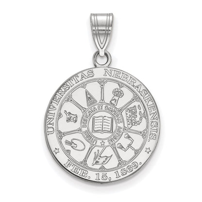 Sterlingsilber Rhodiniert Logoart University Of Nebraska Groß Wappen Anhänger