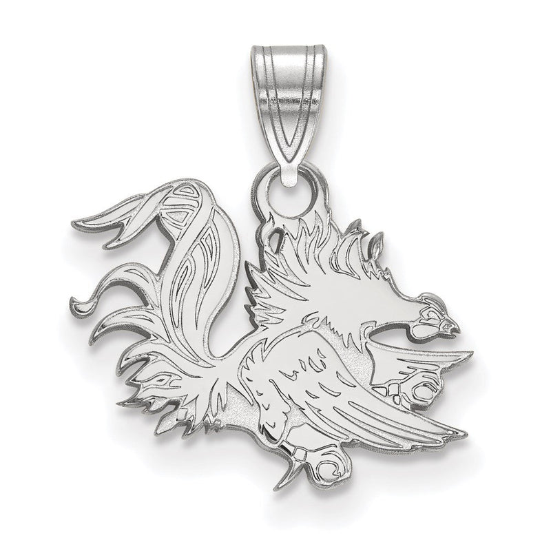 Sterlingsilber Rhodiniert Logoart University Of South Carolina Gamecock Klein Anhänger