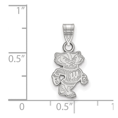 Sterlingsilber Rhodiniert Logoart University Of Wisconsin Badger Klein Anhänger