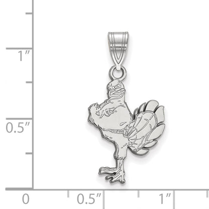 Sterlingsilber Rhodiniert Logoart Virginia Tech Hokiebird Groß Anhänger