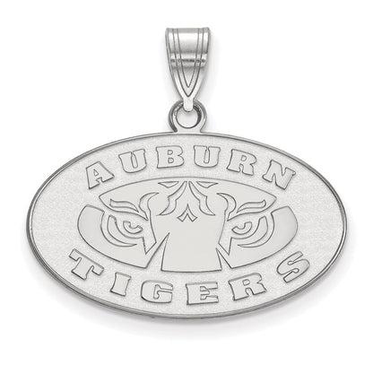 Sterlingsilber Rhodiniert Logoart Auburn Tigers Mittel Anhänger