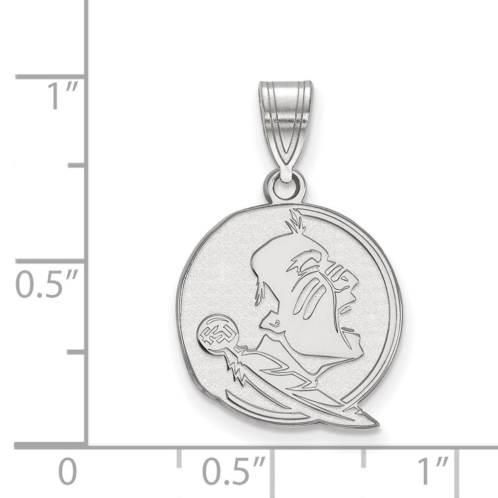 14K Weißgold Logoart Florida State University Seminole Mittel Anhänger