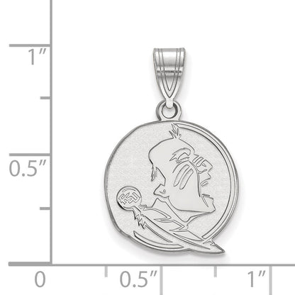 Sterlingsilber Rhodiniert Logoart Florida State University Seminole Mittel Anhänger