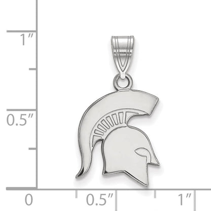 Sterlingsilber Rhodiniert Logoart Michigan State University Spartan Mittel Anhänger